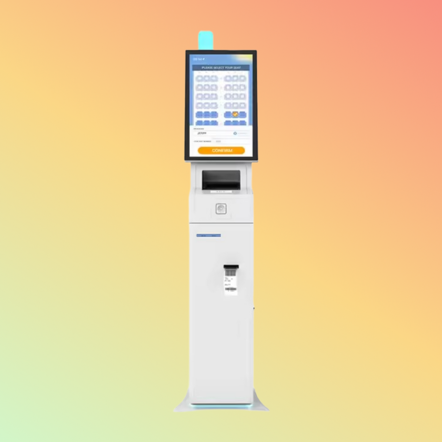 MAKEN Airport Interactive Passenger Self-Check-In Kiosk for Boarding Pass and Passport Reading