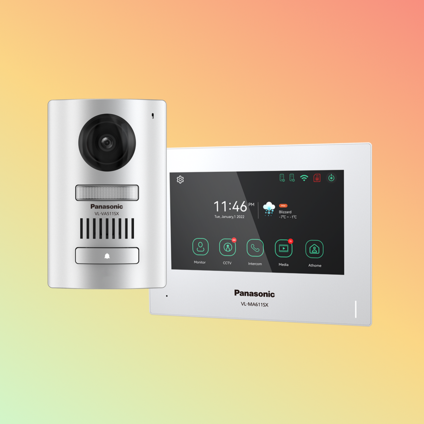 Panasonic Connect VL-SA611 Hybrid Video Door Phone Kit with Mobile App Access