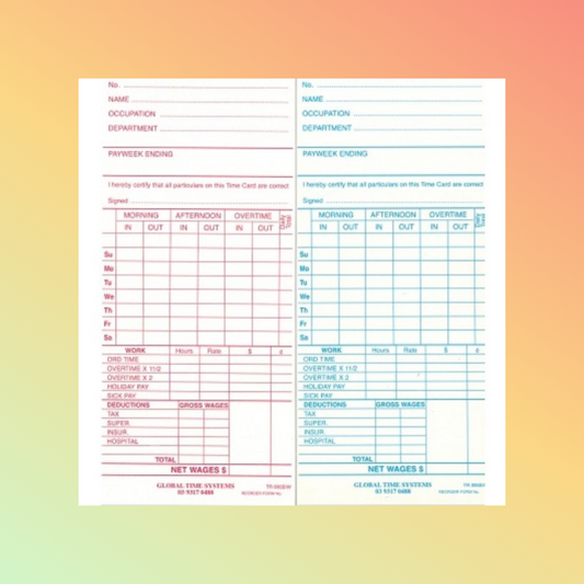 TR-895BI-W Time Cards