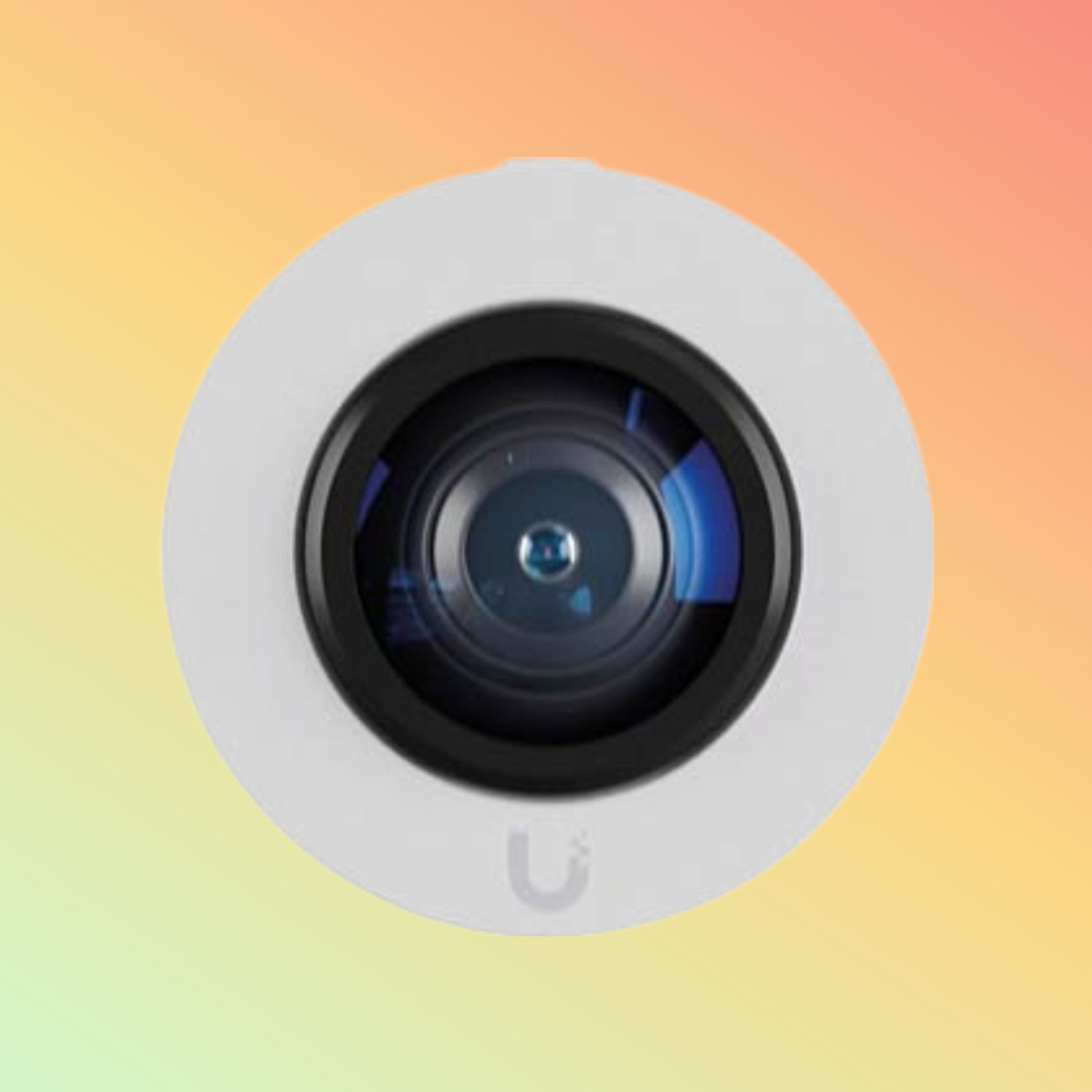 Front View of UniFi AI Theta Pro Wide-Angle Lens: High-quality, wide-angle lens offering a 110-degree field of view.