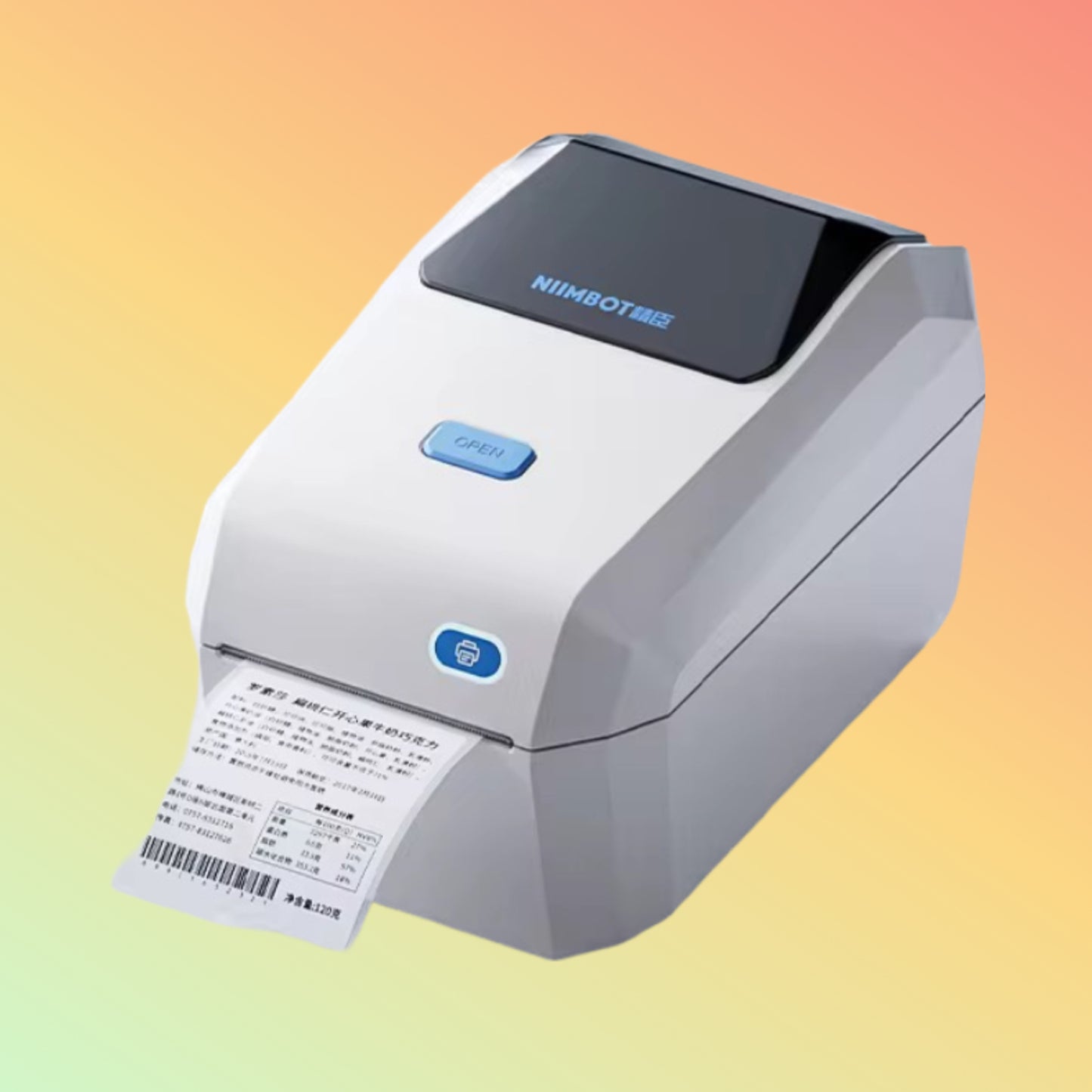 "Niimbot K3 label printer with 20-80mm adjustable paper width, ideal for office and shipping use"