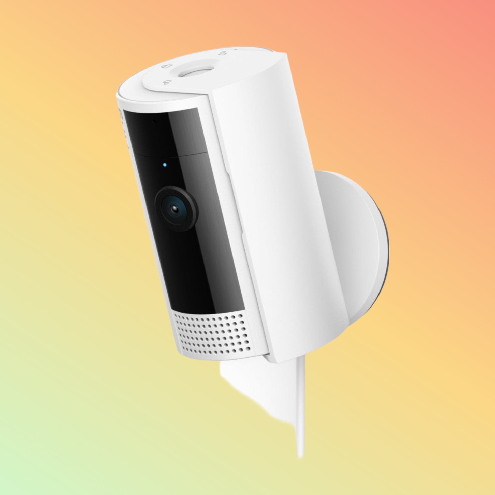 Compact, sleek design of the Ring Indoor Cam (2nd Gen) for indoor use.