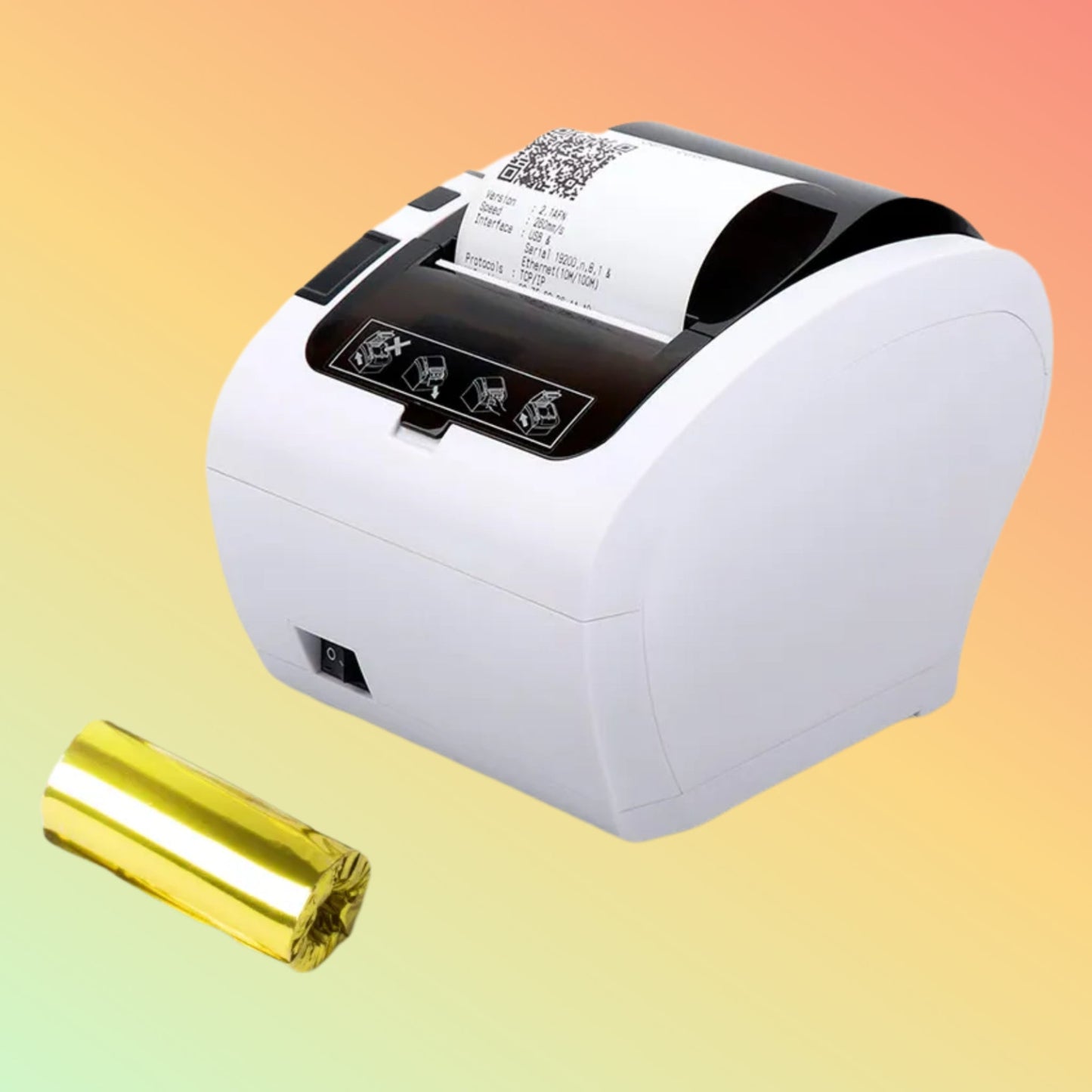 ZYWELL  ZY306 Bill Printer 80mm POS Thermal Receipt Bluetooth Printer USB+RS232+LAN+BT