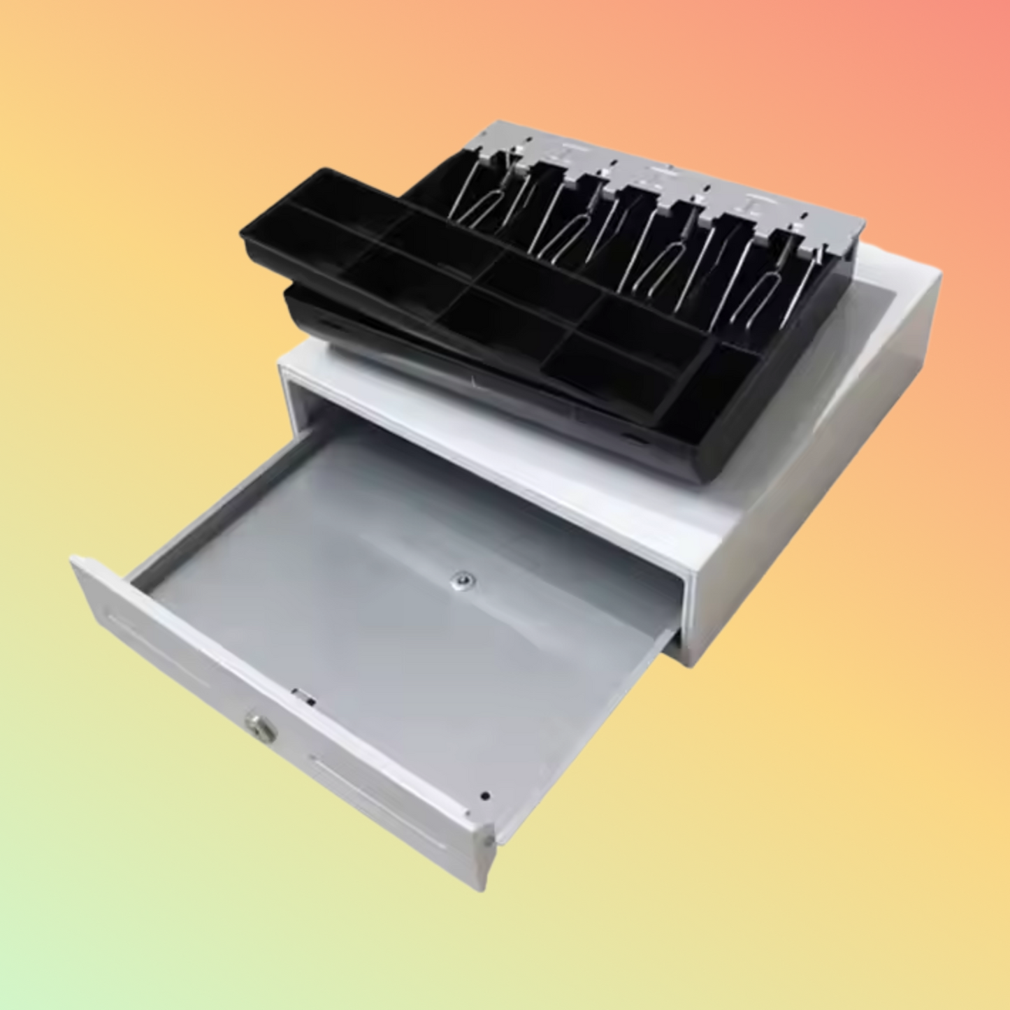 MAKEN MK-330 4 bill 8coins Metal Construction Rller Sliding Rj11 Safe Cash Drawer with Key Lock