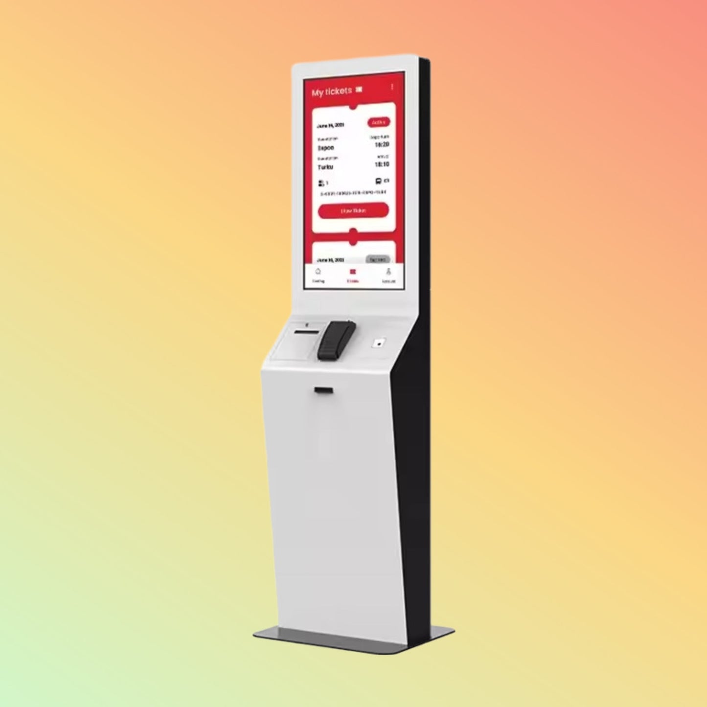 Amusement Park Visitor Registration Interactive Kiosk Touch Queuing Machine Self Ticket Machine