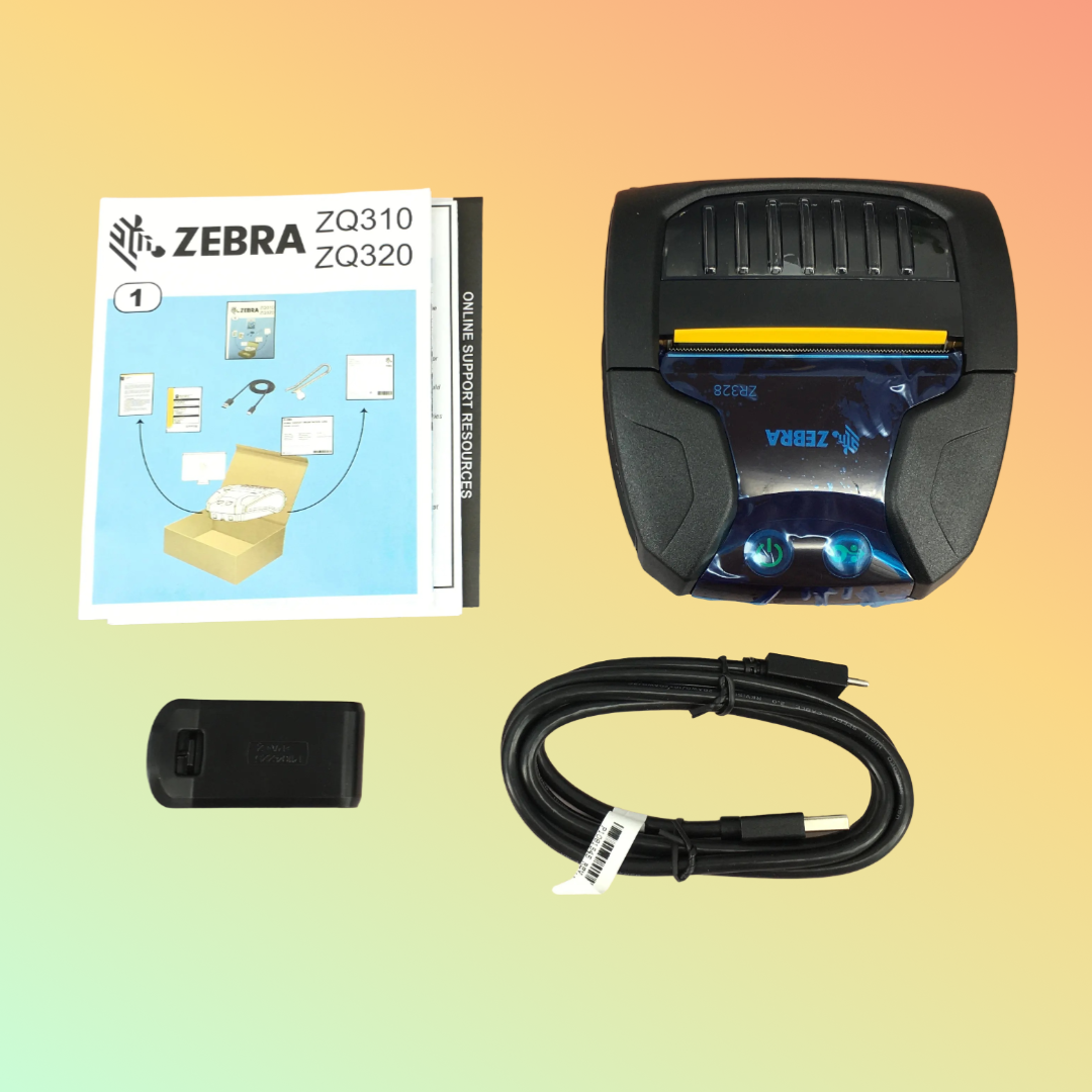 Close-up of ZQ320 ZR328 Thermal Printer with Paper Loaded
