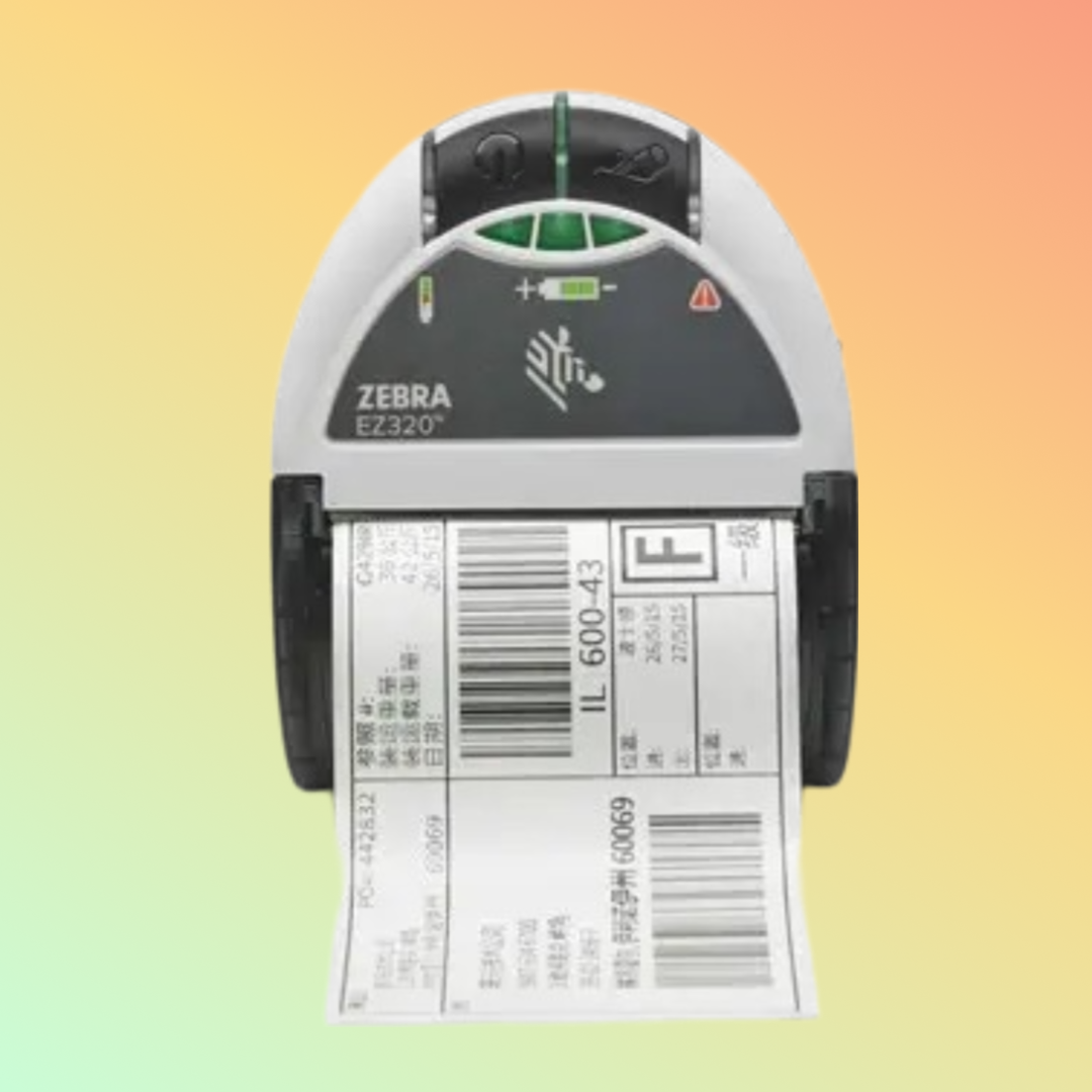 "Zebra EZ320 80mm mobile receipt printer with USB connection"
