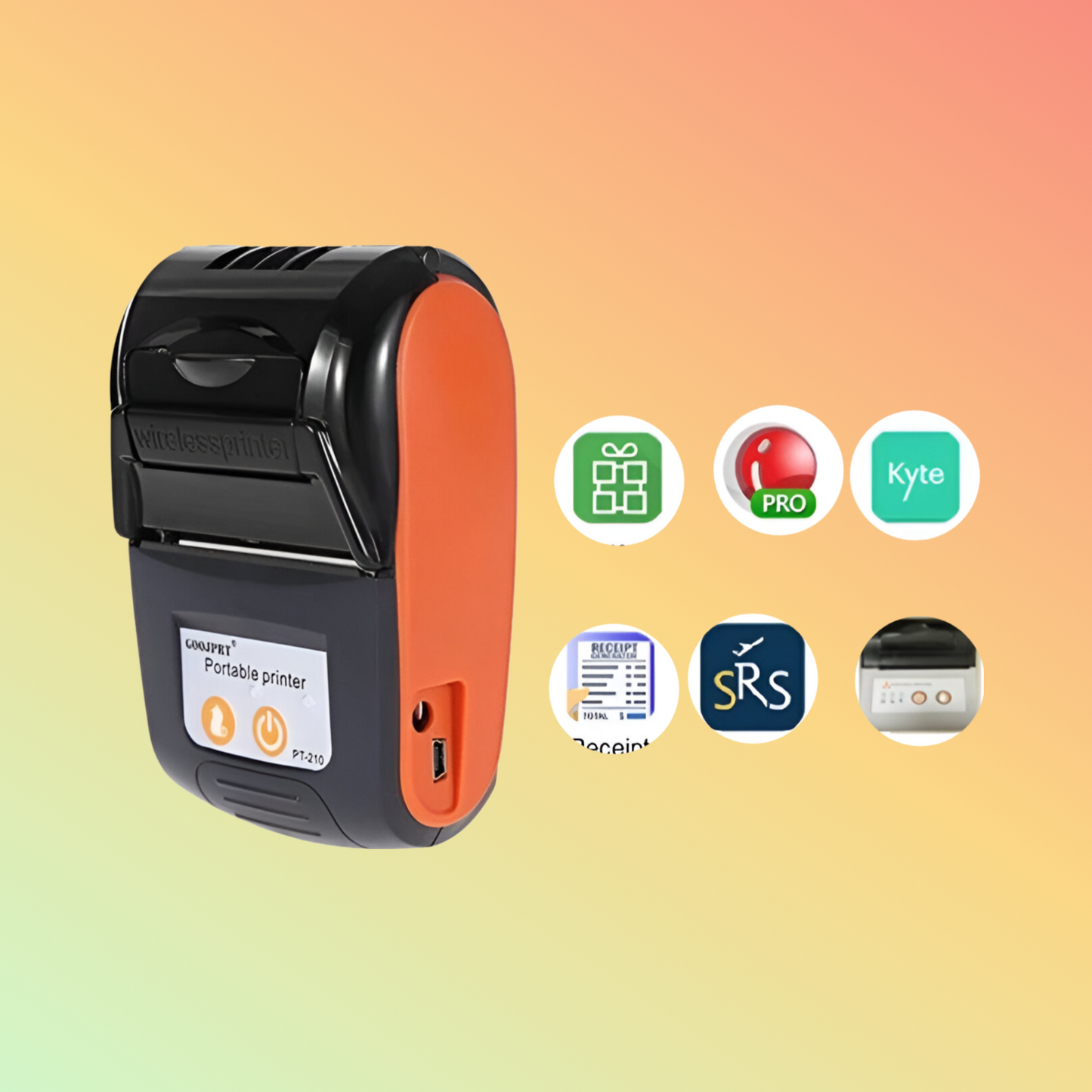 codewel Portable Bluetooth Thermal Label Maker Printer