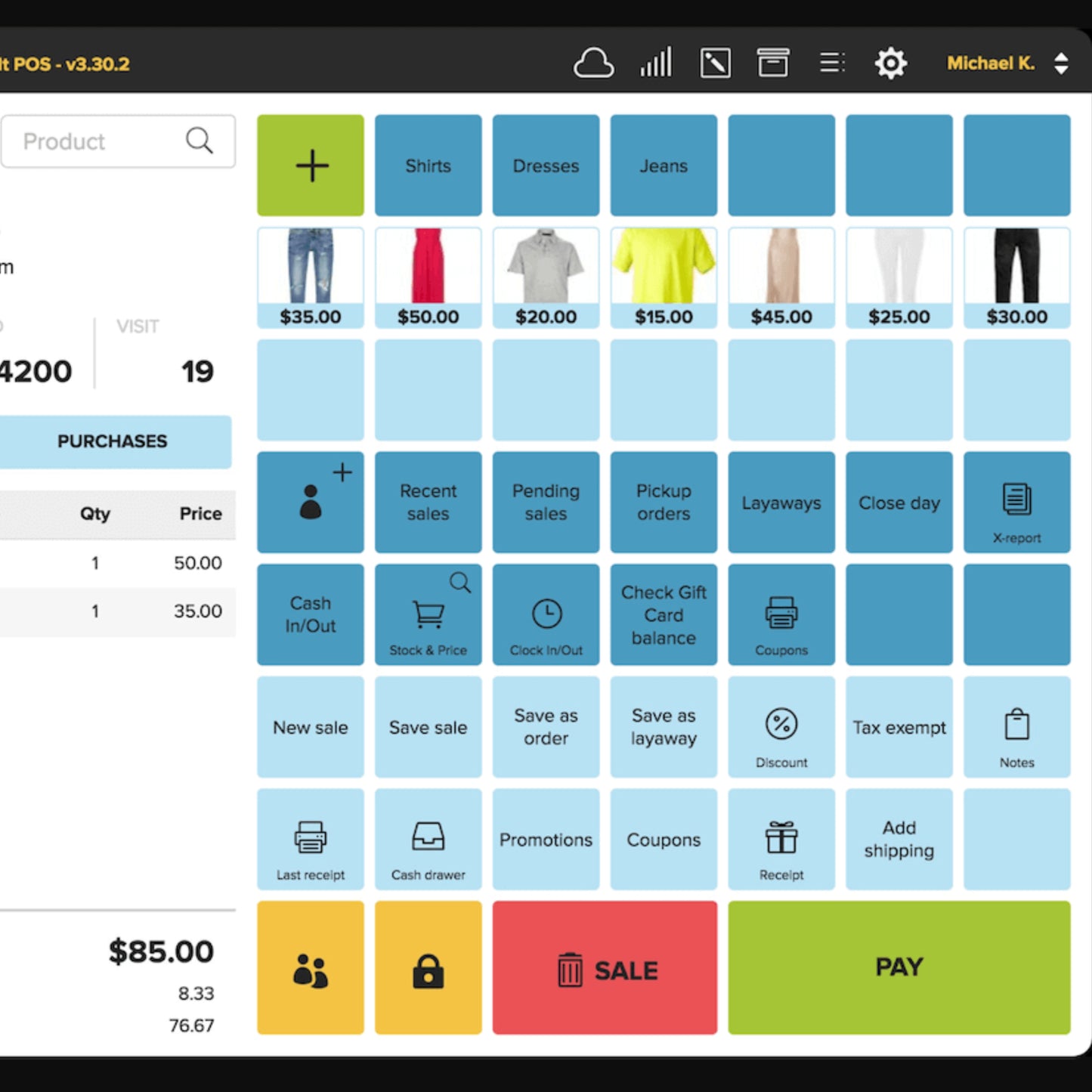 "Thinksoft Software billing interface for grocery store transactions."