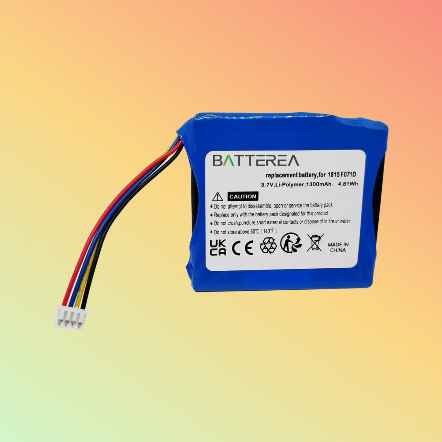 Batterea battery for Texas Instruments TI-Nspire CX, replaces 1815 F071D,Li-ion, 3.7V, 1300mAh