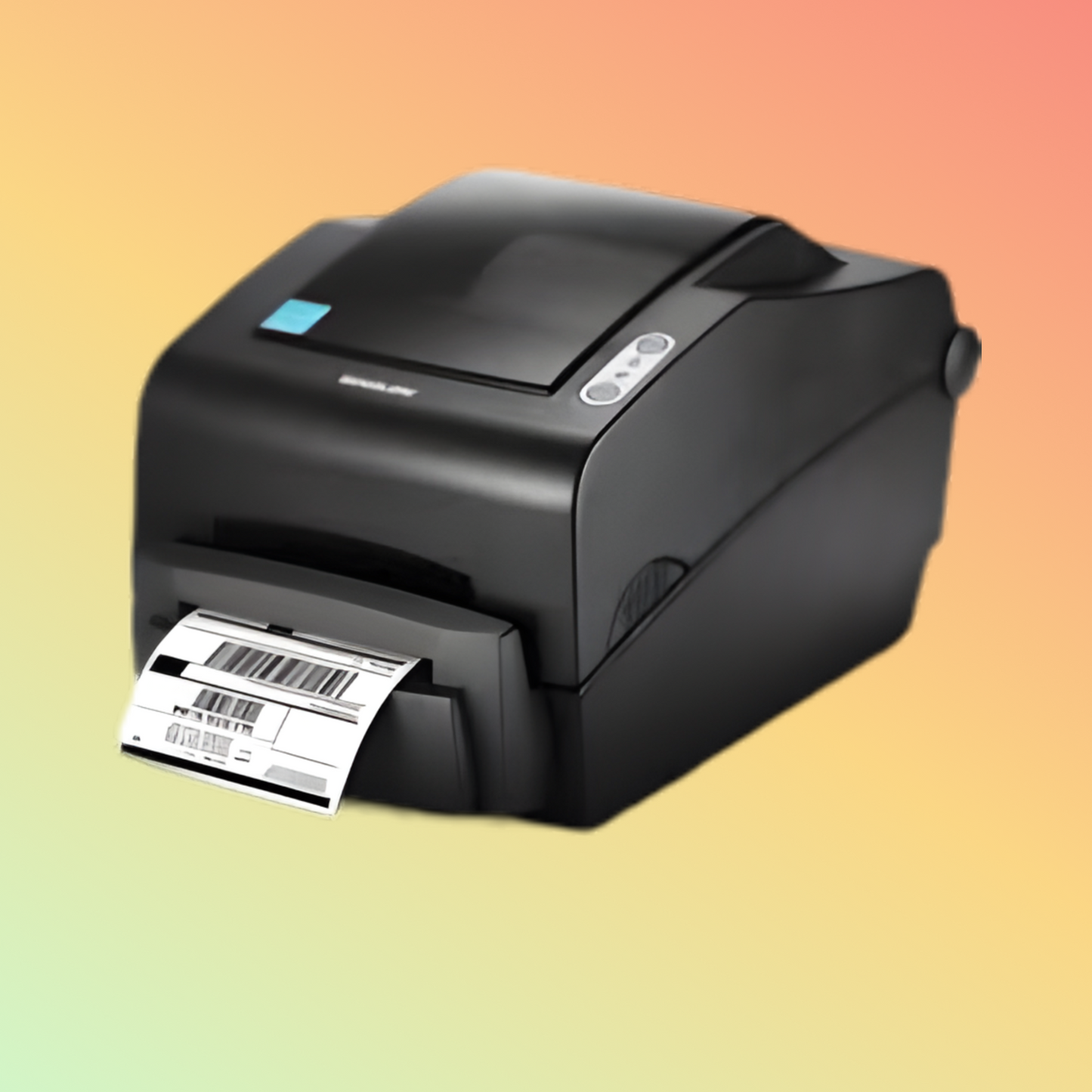 alt="Close-up of Bixolon SLP-TX400DEG thermal label printer"