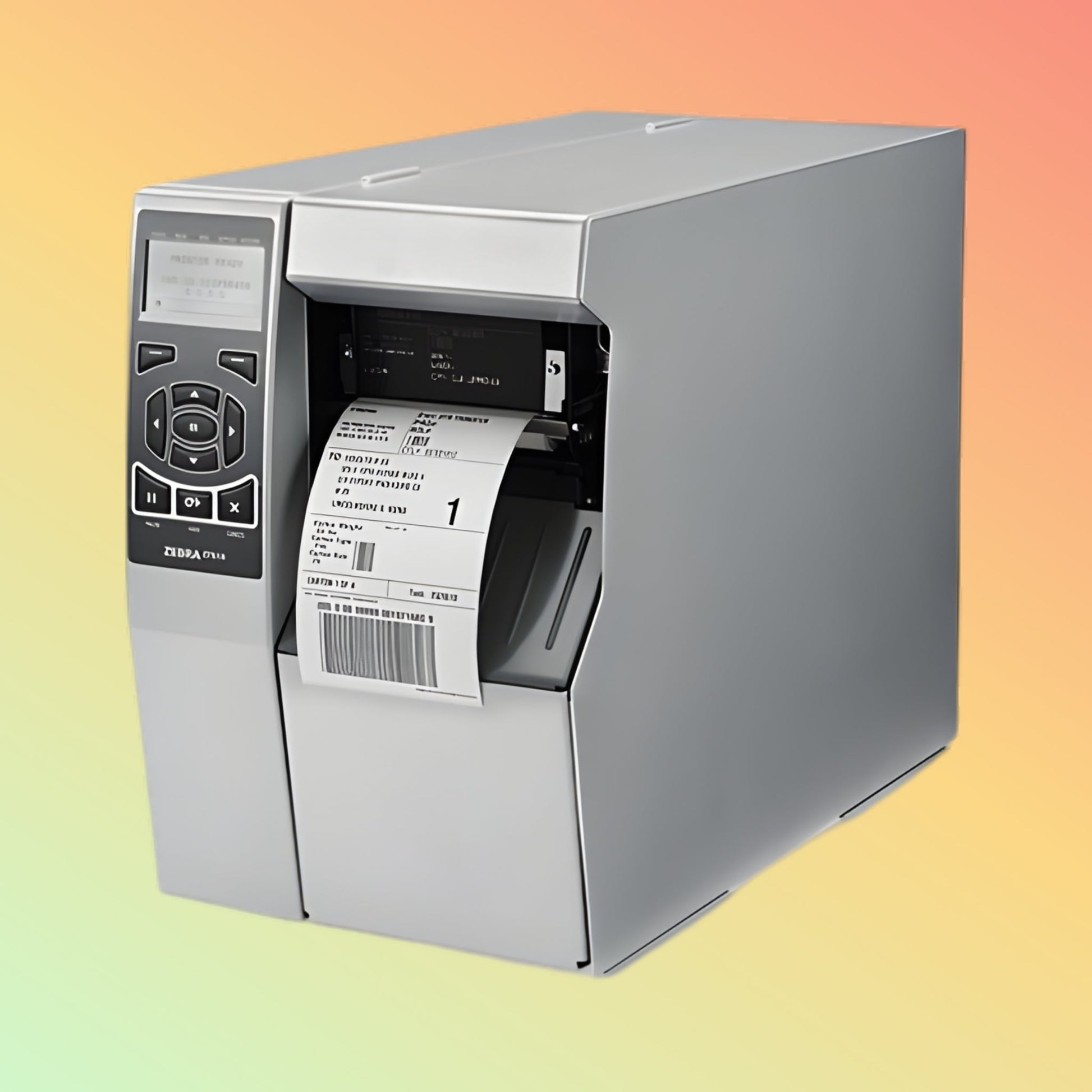 alt="Close-up of Zebra ZT510 Industrial Label Printer Display Panel"