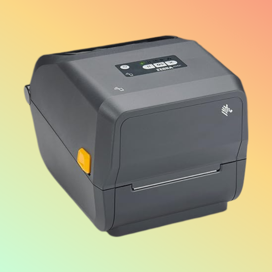 Side View of Zebra ZD421 Thermal Printer in Action
