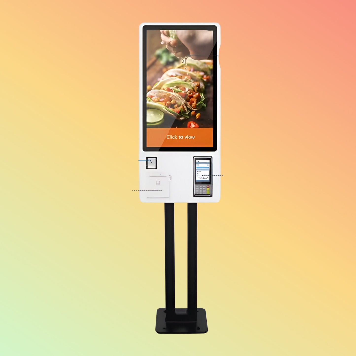 Taiyun 24 Inch 4G Touch Screen Restaurant Self Service Ordering Kiosk with Payment Terminal