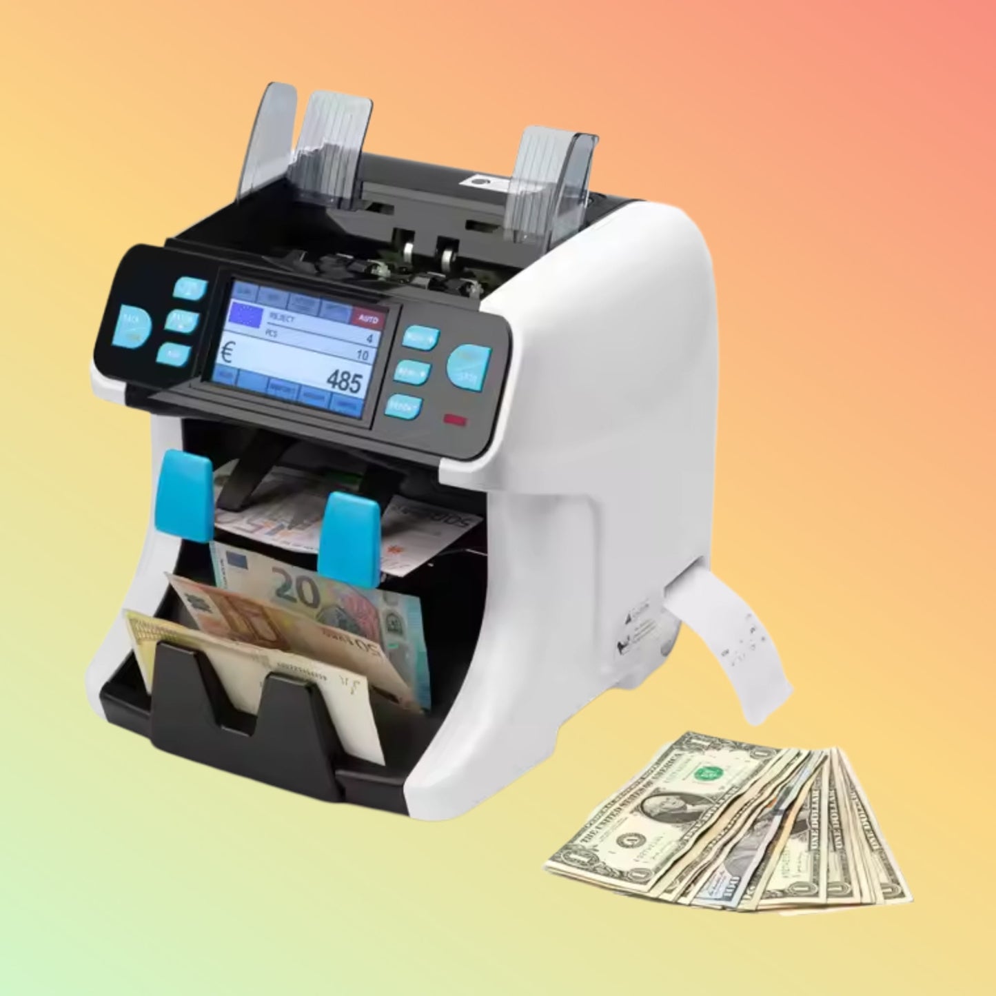 Two-Pocket Bill Counter and Money Sorter Machine