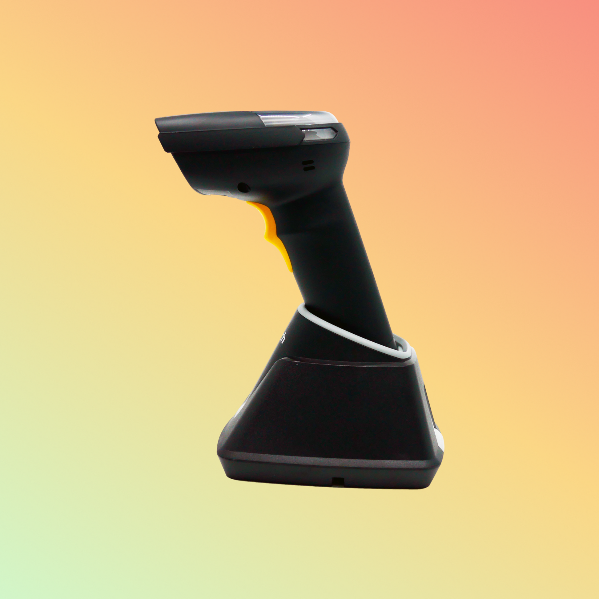 alt="Close-up of Unitech MS852B Plus barcode scanner"