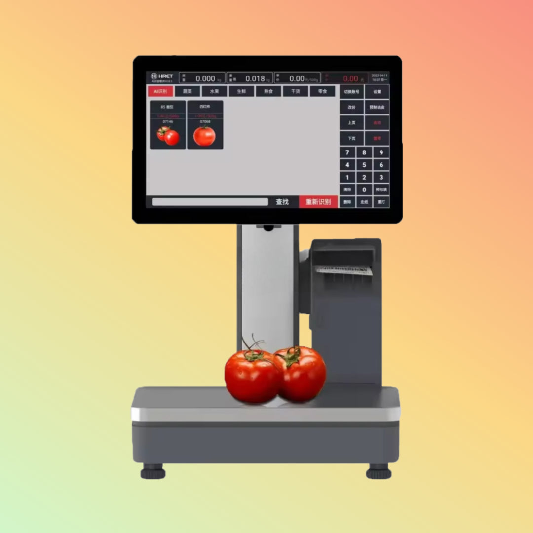 AI Scale showing a user-friendly touchscreen interface.