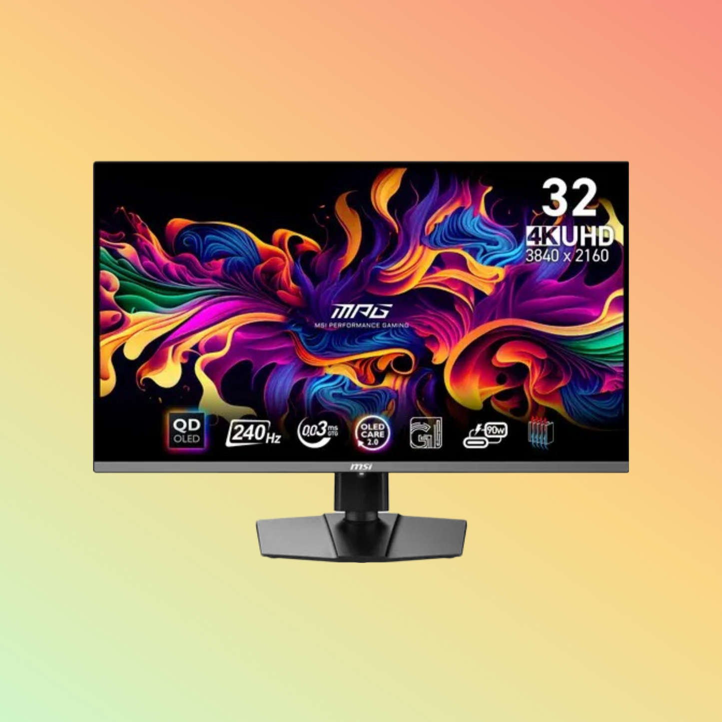 MSI MPG 321URX Gaming Monitor - 32" UHD (3840 x 2160), QD-OLED, Height, Tilt, Rotation, Swivel, HDMI, DP, USB-C, 1000 nits, 240 Hz