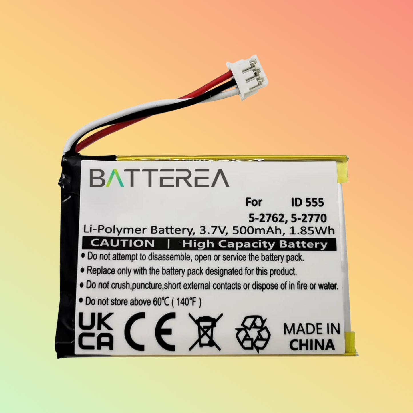 Batterea replacement battery for Philips ID 555 replaces 5-2762 5-2770 Li-polymer 500mAh 3.7V