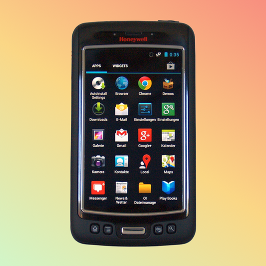 Showcasing a rugged, pocketable handheld device with a 4.3-inch touchscreen designed for field data access.