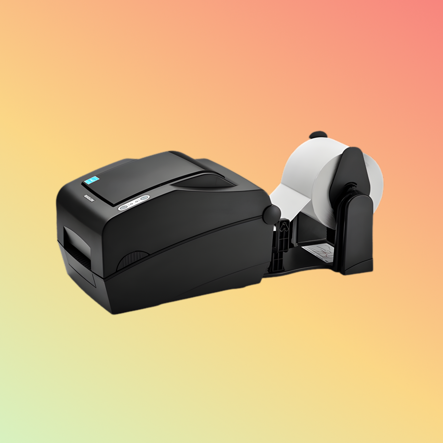 alt="Bixolon SLP-TX403 thermal transfer printer active in office"