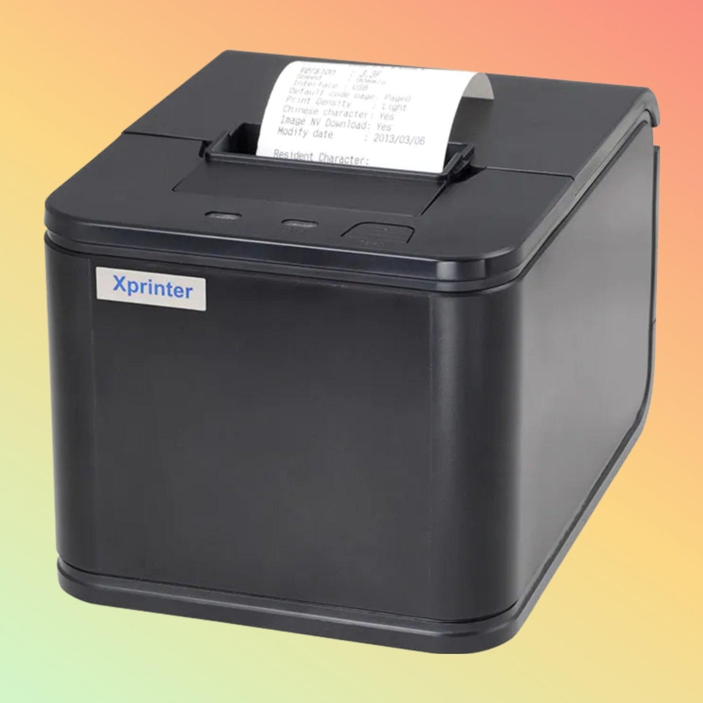 "Xprinter XP-C58H Thermal Receipt Printer connected and ready for use, highlighting its sleek design."