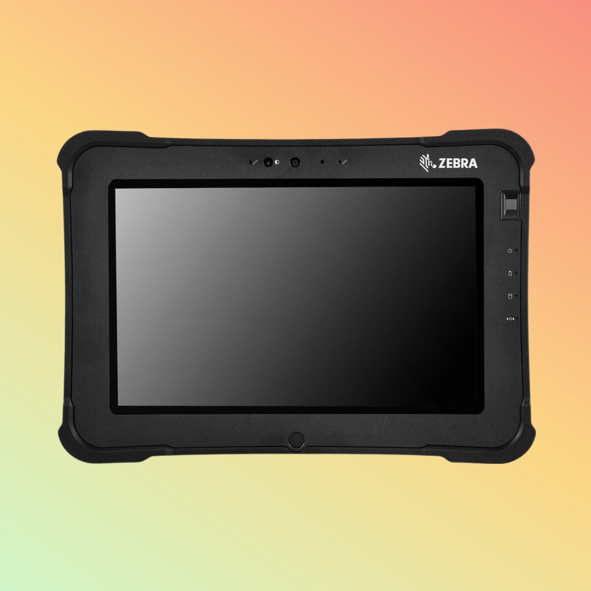 ET40/ET45 Tablet with Optional Rugged Boot: A Zebra tablet with an additional rugged boot accessory for enhanced durability.