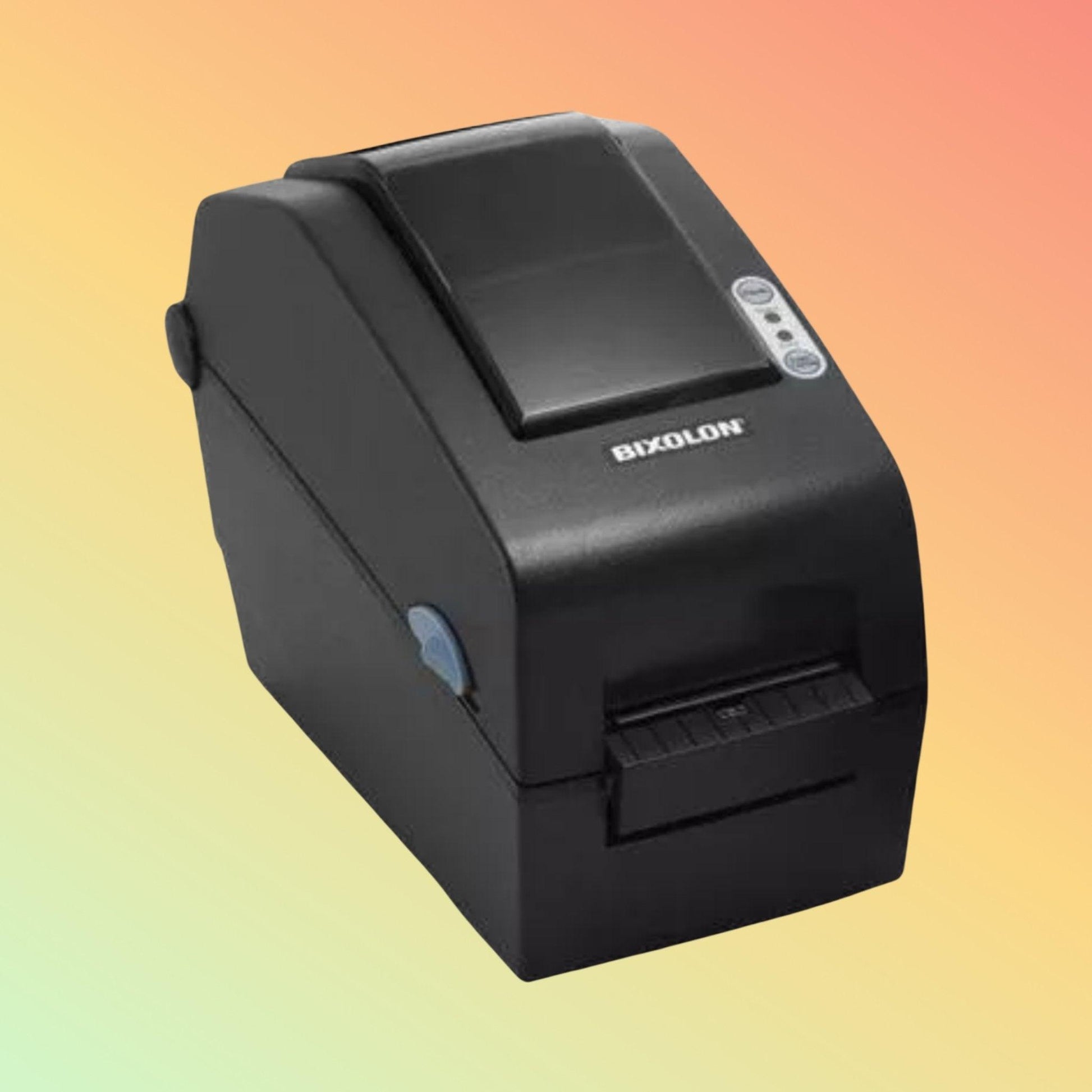 "Versatile Bixolon barcode printer SLP-D220, supports various media types, ideal for precise label printing in SME environments."