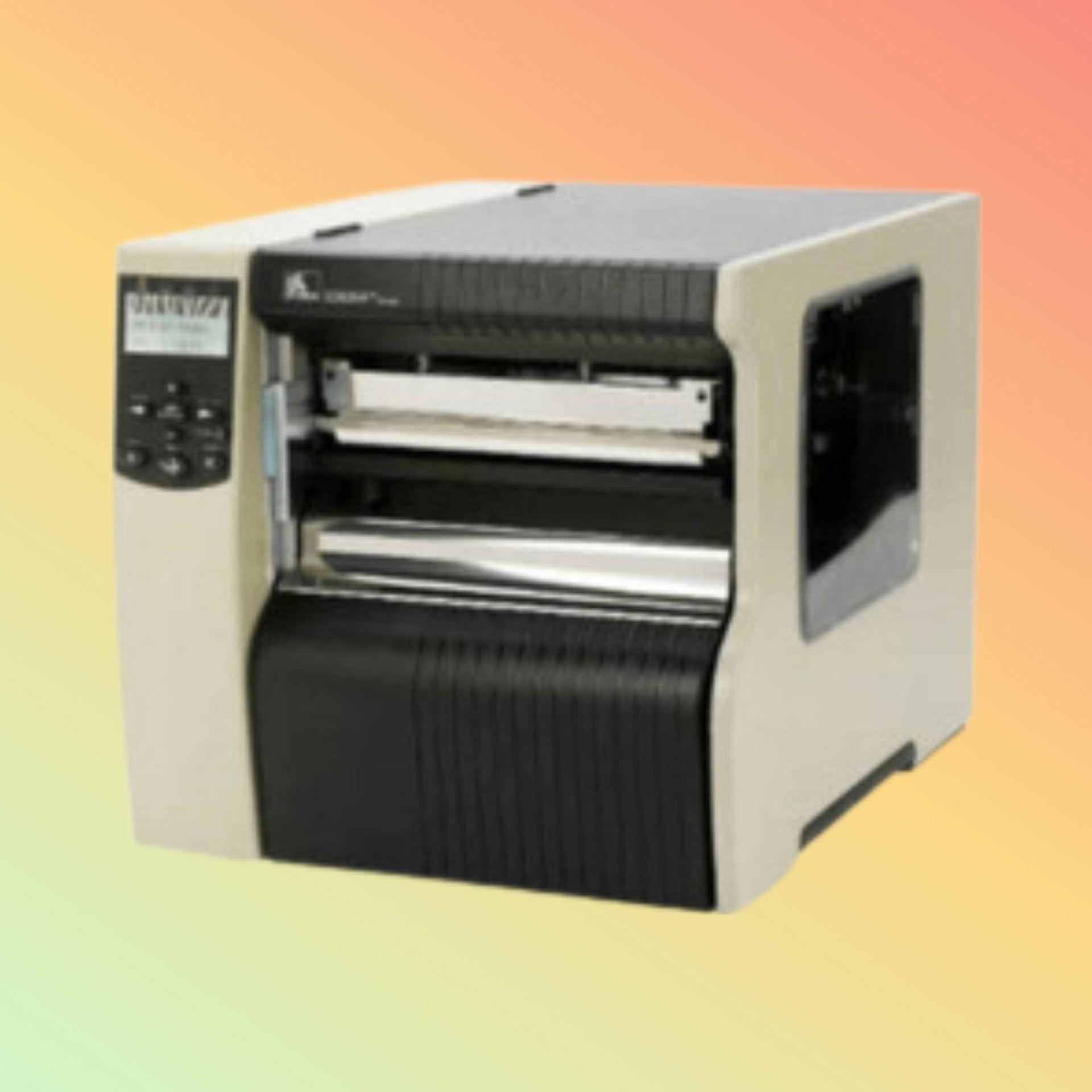 "Zebra 220Xi4 Printing Wide Labels for Industrial Use"