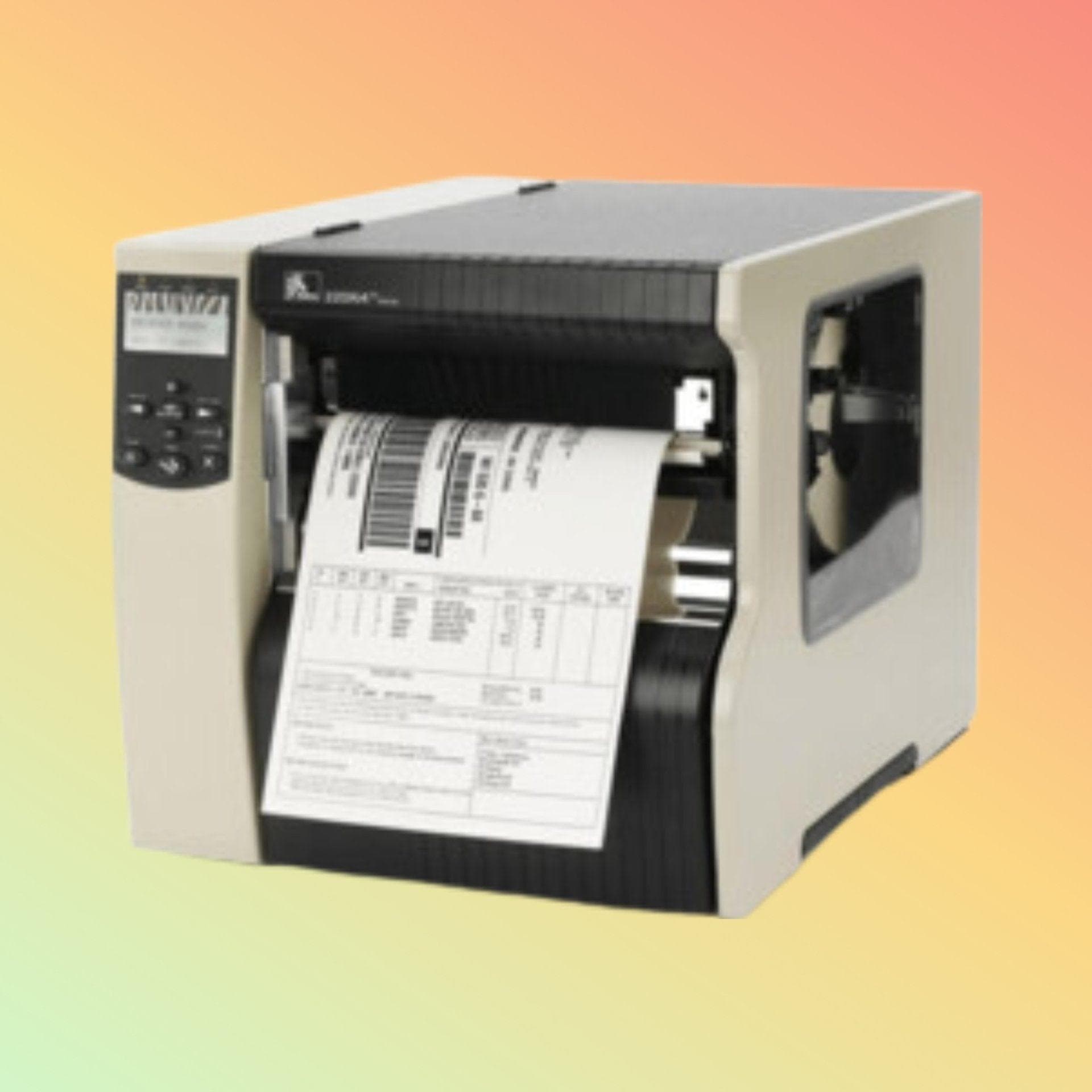 "Zebra 220Xi4 Barcode Printer Front View – High-Resolution Industrial Printer"