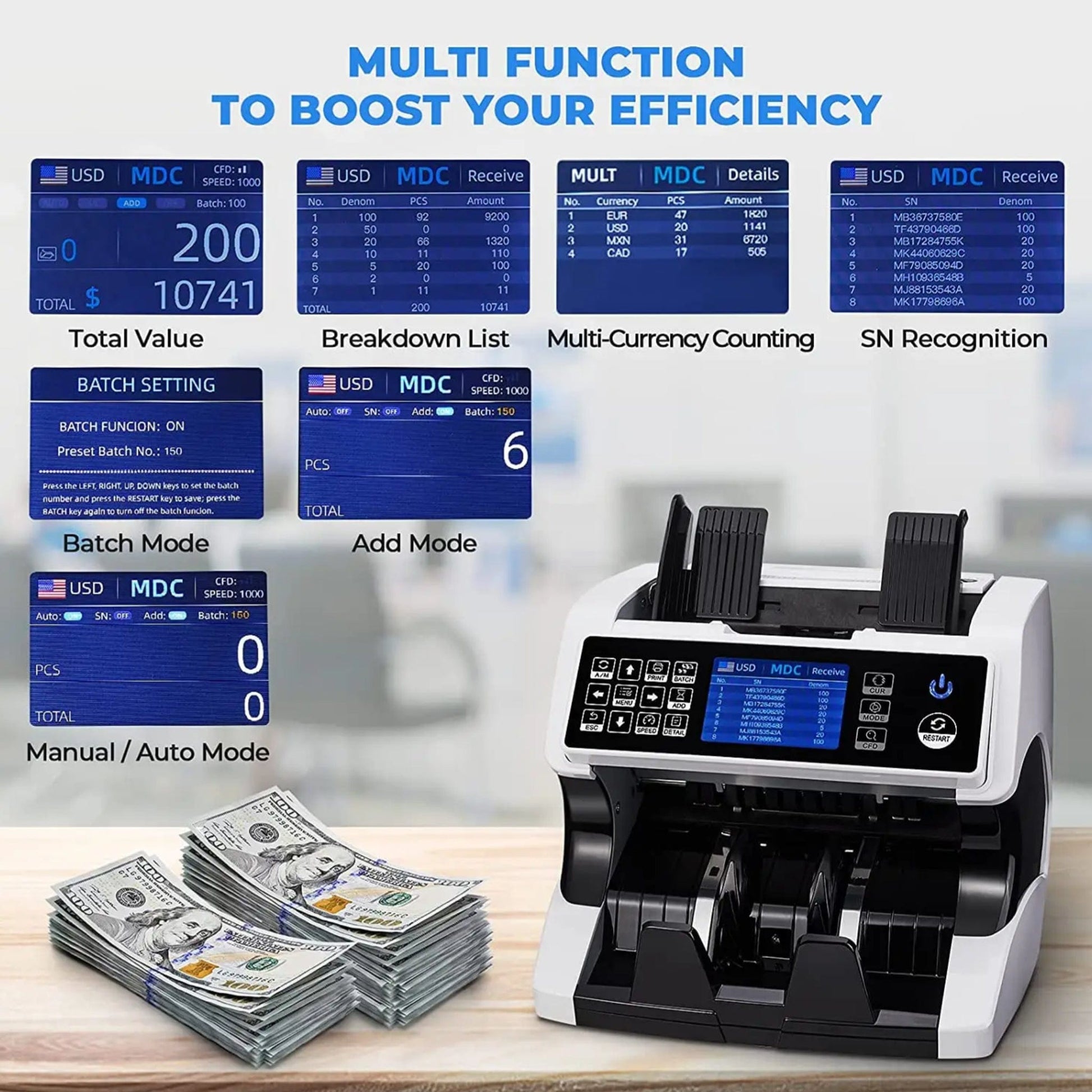 Bill Counter - Postech PT-R920 Mix Value - Neotech