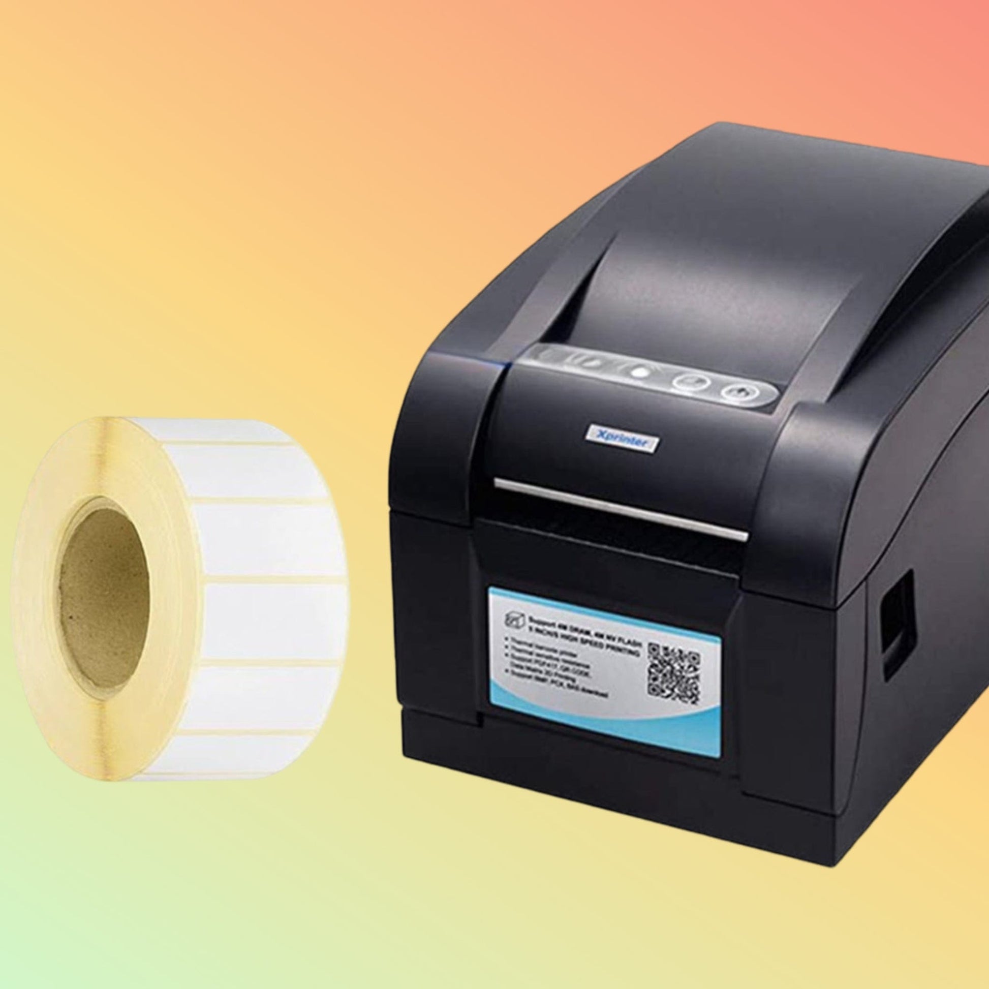 "Xprinter XP-350B Label Printer with high-speed printing capabilities."