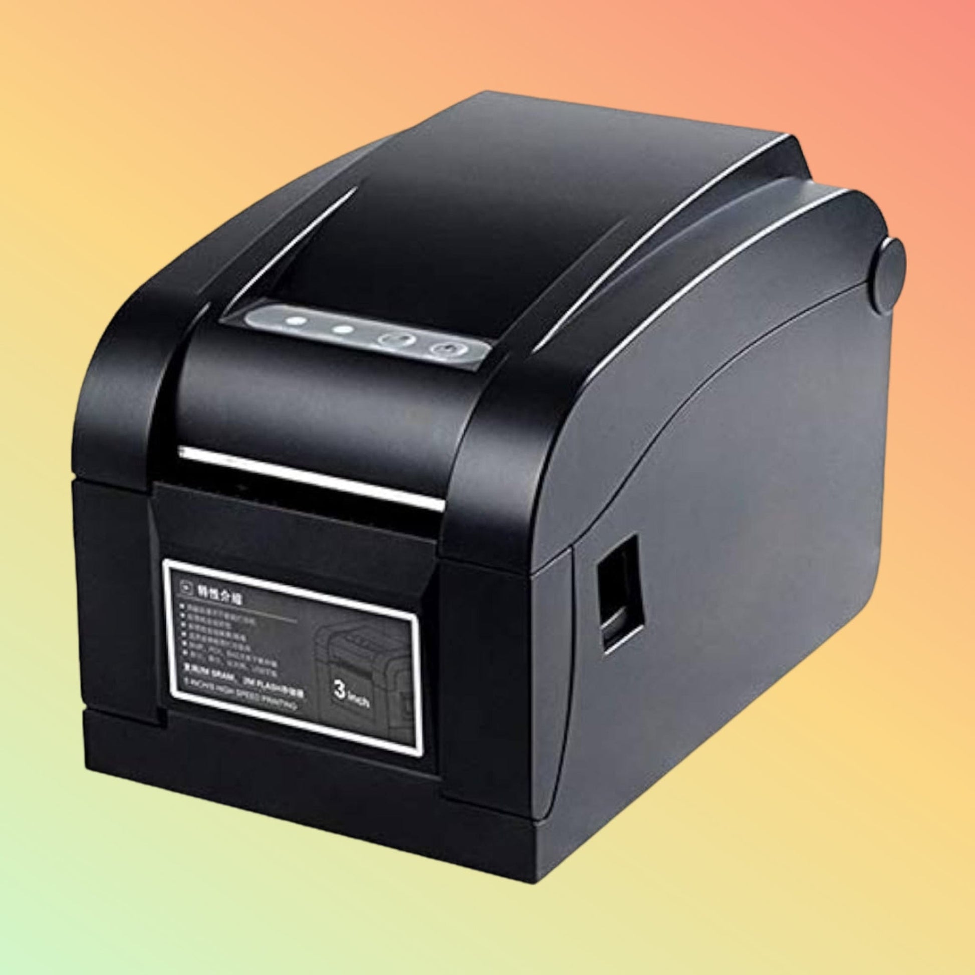 "Xprinter XP-350B packaging and included accessories."